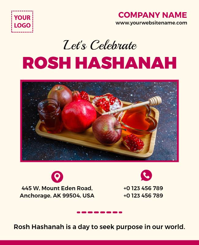 Rosh Hashanah Celebration Event Flyer Template