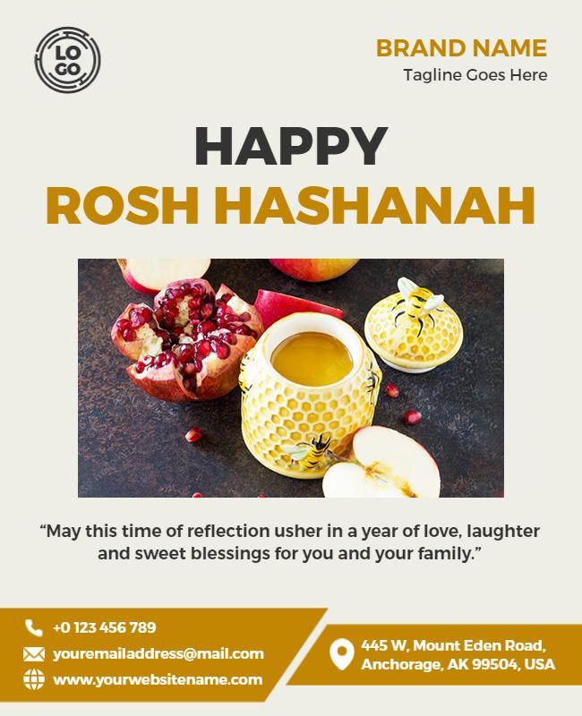 Rosh Hashanah Celebration Invitation Flyer Template