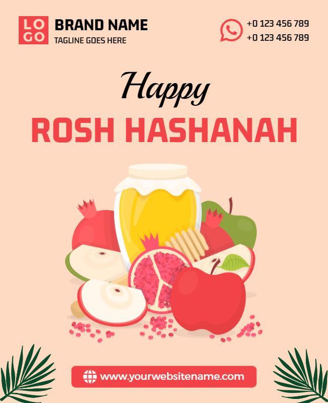 Rosh Hashanah Holiday Celebration Flyer Template