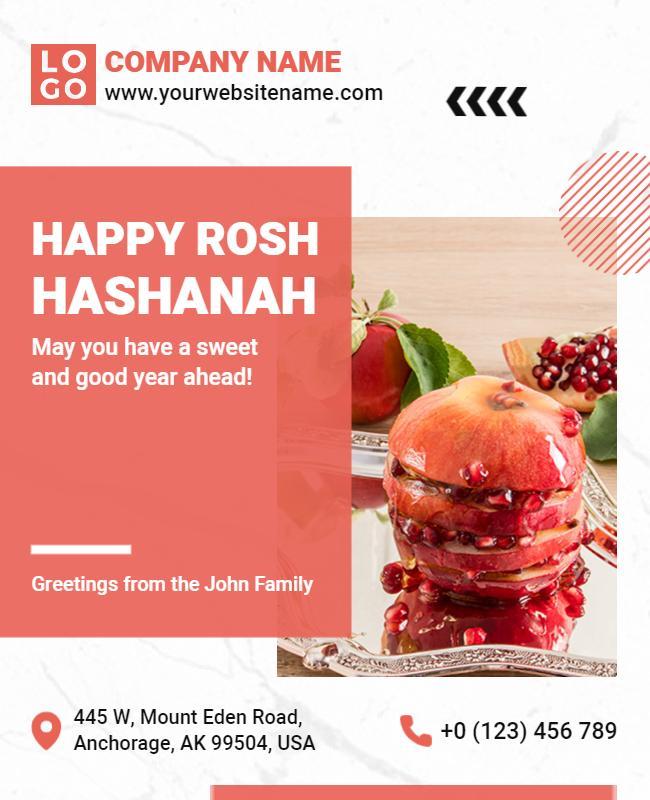 Rosh Hashanah Holiday Celebration Flyer Template