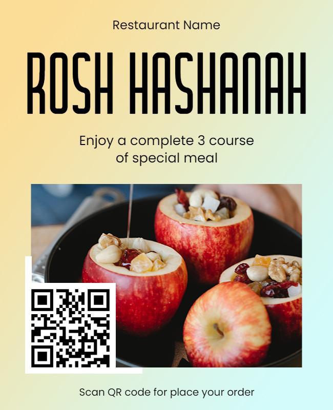 Rosh Hashanah Special Meal Promotion Flyer Template