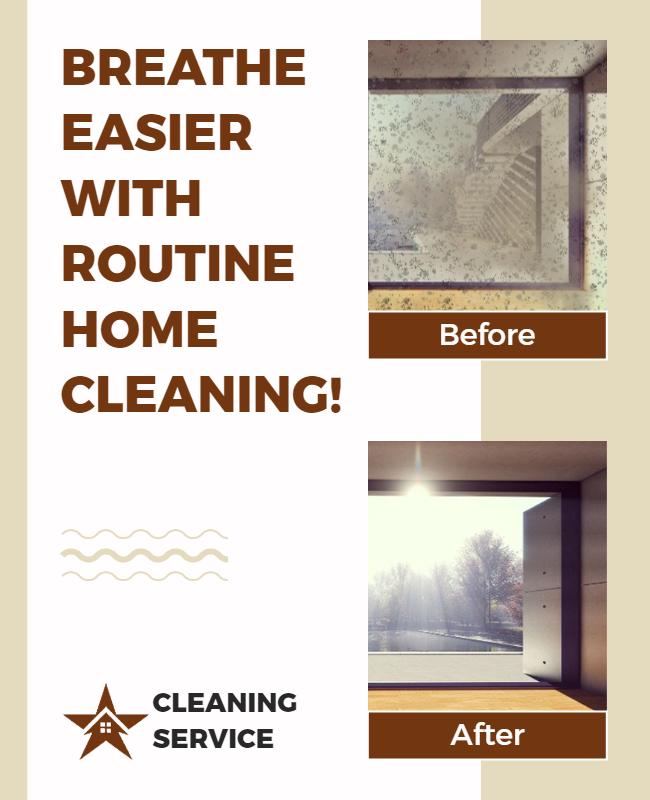 Routine Home Cleaning Service Advertisement Flyer Template