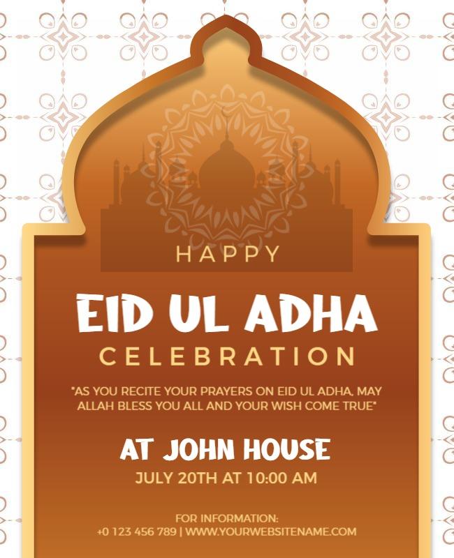 Ruddy Brown Eid Ul Adha Poster Template