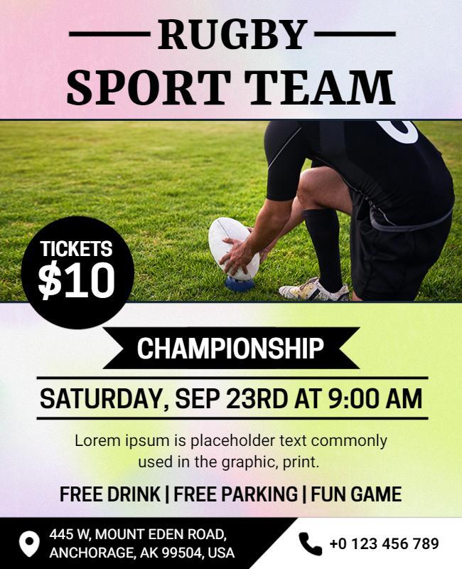 Rugby Championship Event Flyer Template