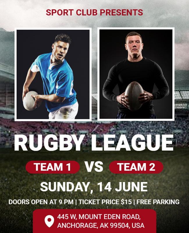 Rugby League Match Promotional Flyer Template