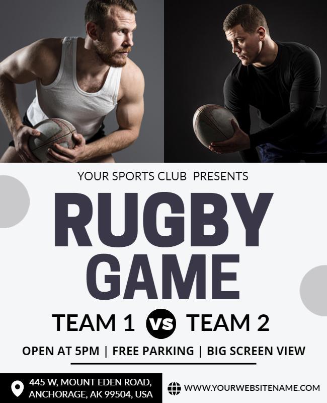 Rugby Match Sports Event Flyer Template