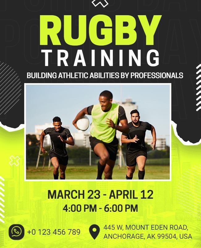 Rugby Training Session Flyer Template