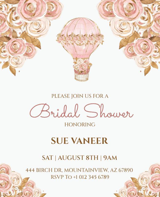 Rustic Floral Bridal Shower Invitation Flyer Template