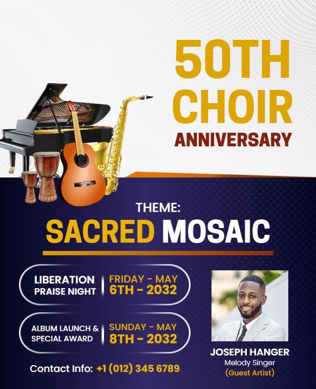 Sacred Mosaic Choir Anniversary Flyer Template