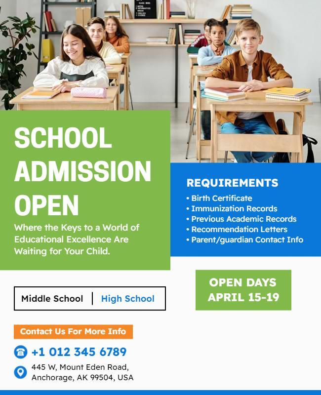 School Admission Information Session Flyer Template