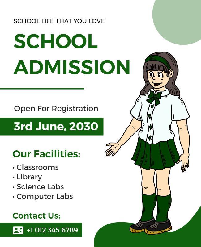 School Admission Registration Flyer Template