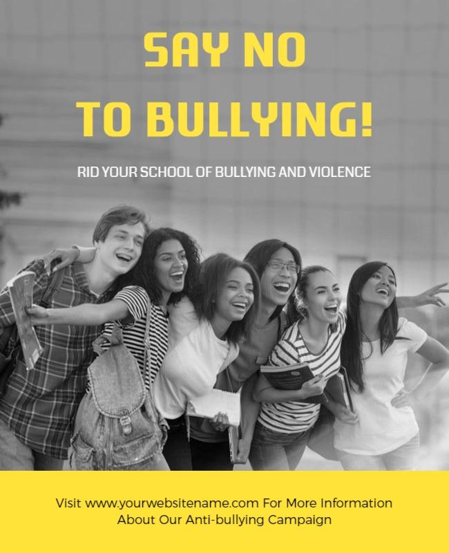 School Anti Bullying Awareness Campaign Flyer Template