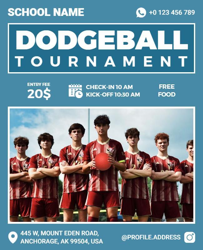 School Dodgeball Tournament Event Flyer Template