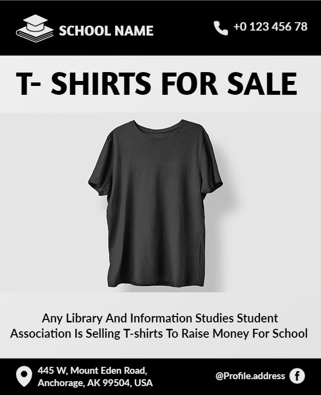 School Fundraising T Shirt Sale Flyer Template