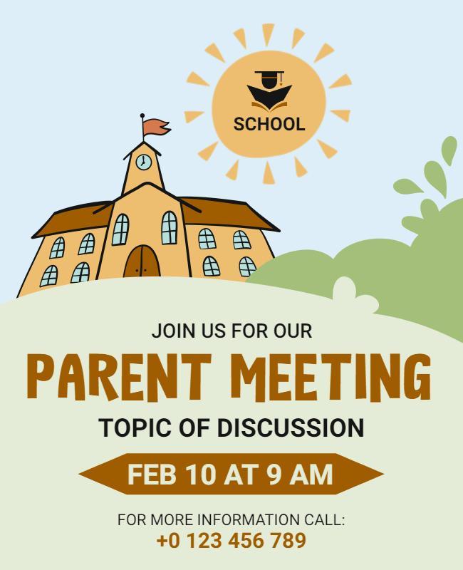 School Parent Meeting Discussion Flyer Template