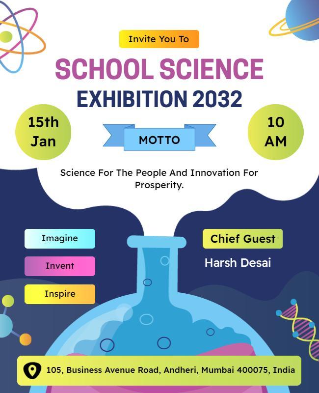 School Science Exhibition Event Flyer Template