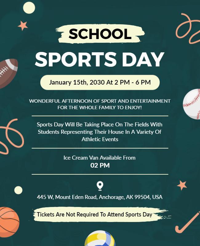 School Sports Day Event Flyer Template