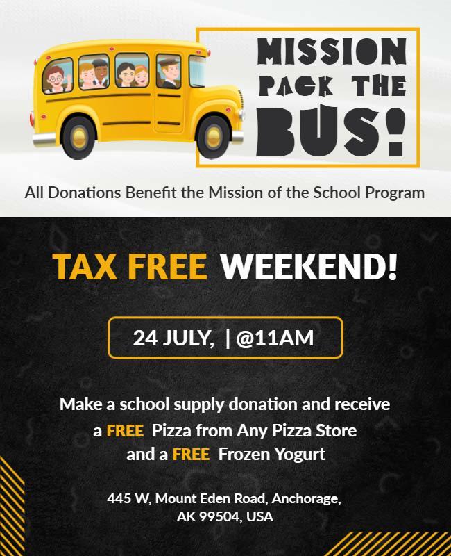 School Supply Donation Event Flyer Template