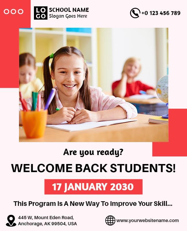 School Welcome Back Event Flyer Template