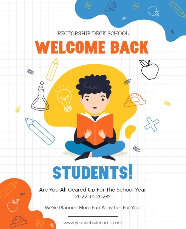 School Welcome Back Students Flyer Template