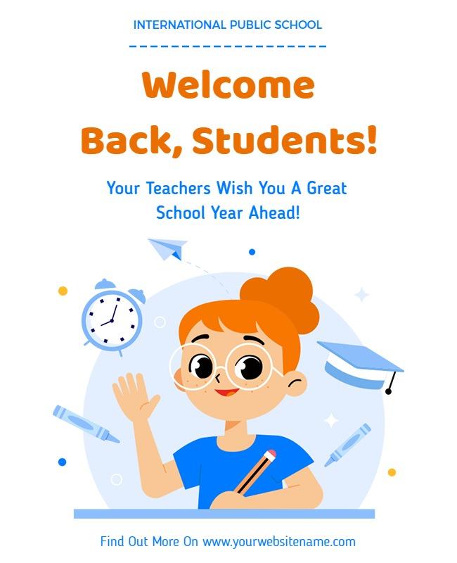 School Year Welcome Back Students Flyer Template