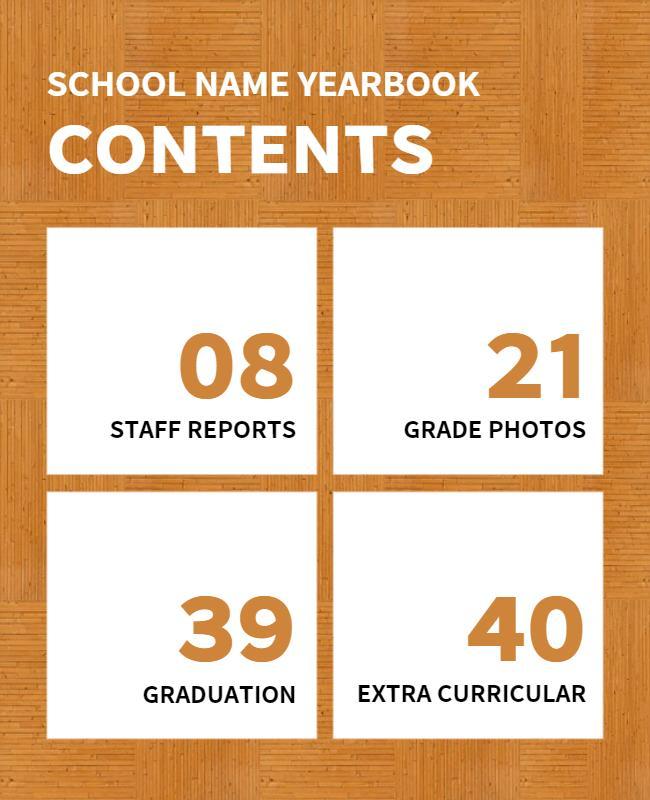 School Yearbook Contents Overview Flyer Template