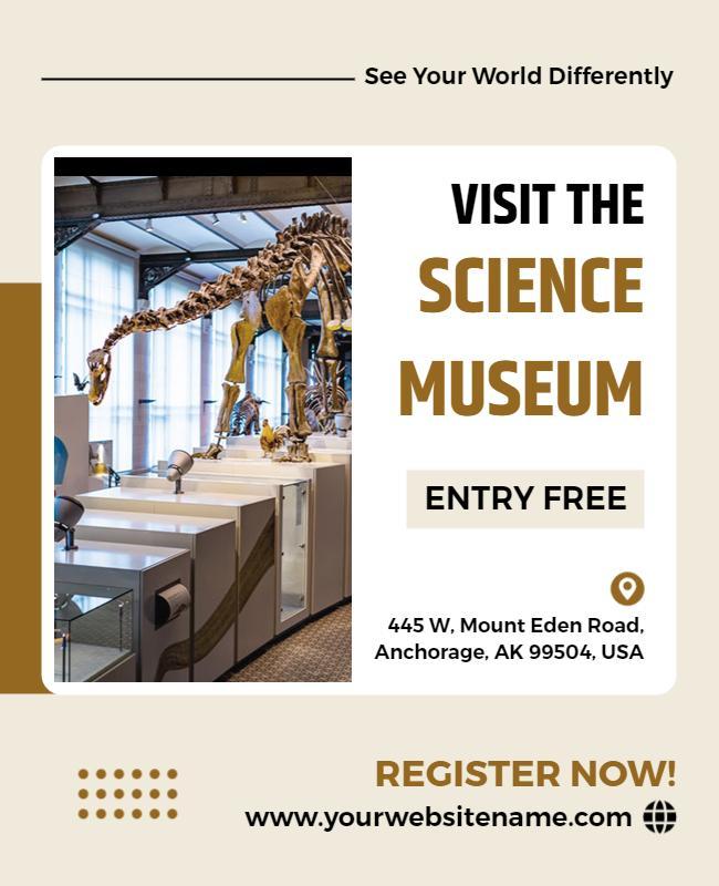 Science Museum Free Entry Invitation Flyer Template