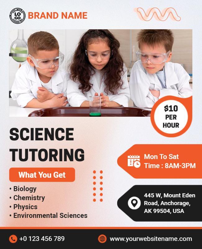 Science Tutoring Educational Services Flyer Template