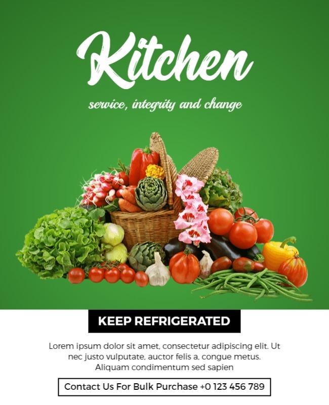 Sea Green and White Kitchen Food Flyer Template