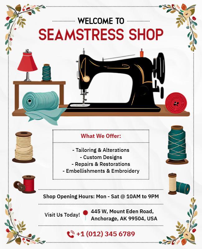 Seamstress Shop Promotion Flyer Template