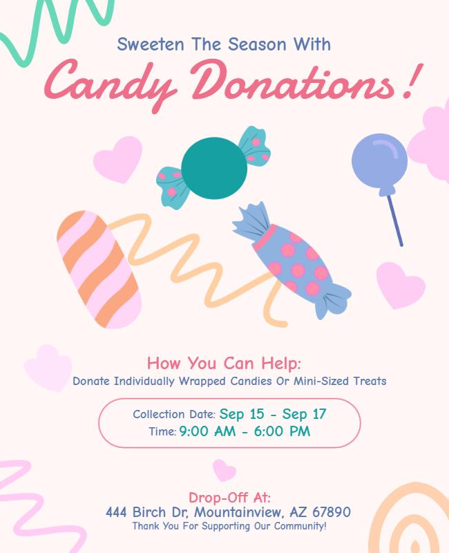 Seasonal Candy Donation Drive Flyer Template