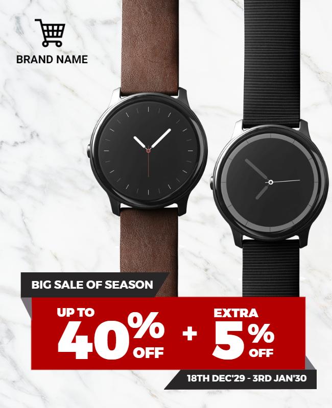 Seasonal Watch Sale Promotional Flyer Template