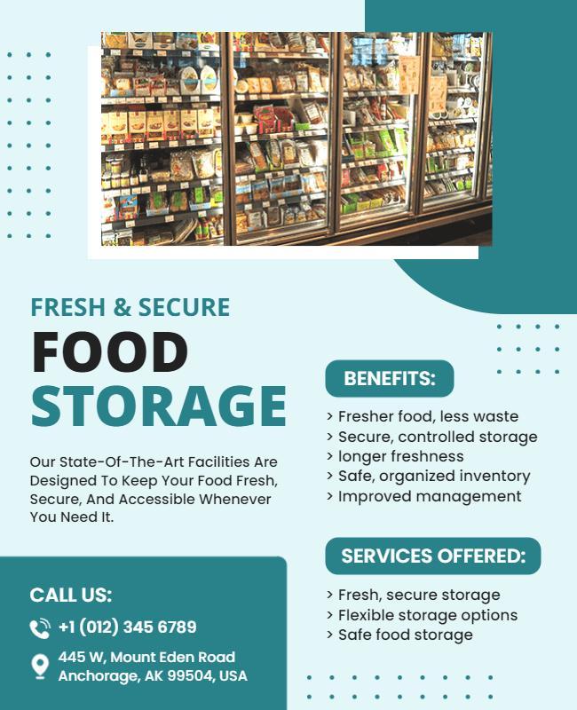 Secure Fresh Food Storage Solutions Flyer Template