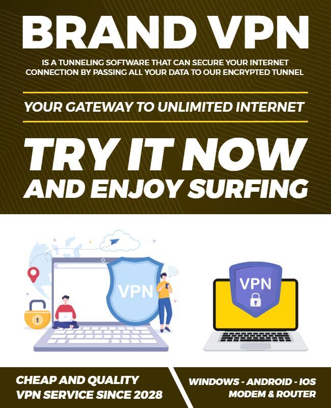 Secure Internet Vpn Service Promotion Flyer Template