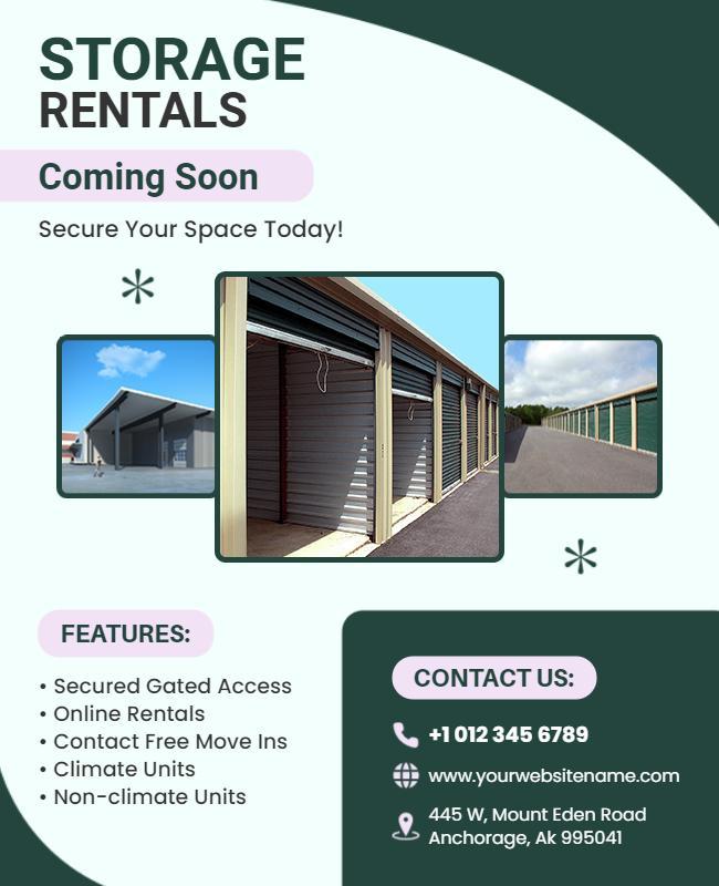 Secure Storage Facility Rental Flyer Template