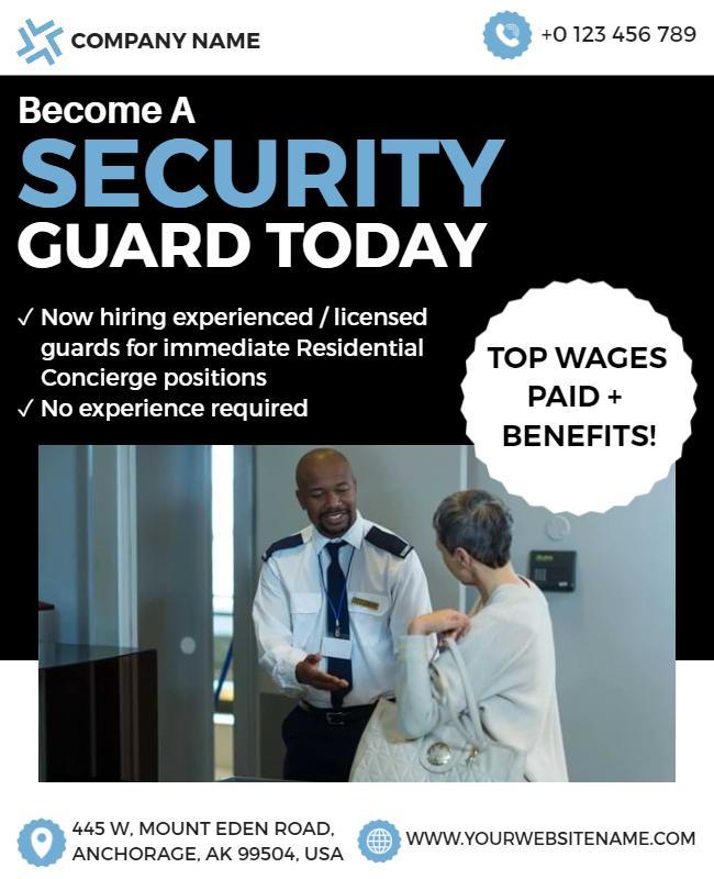 Security Guard Job Recruitment Flyer Template