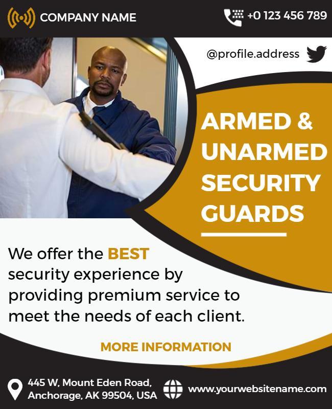 Security Guard Services Promotional Flyer Template