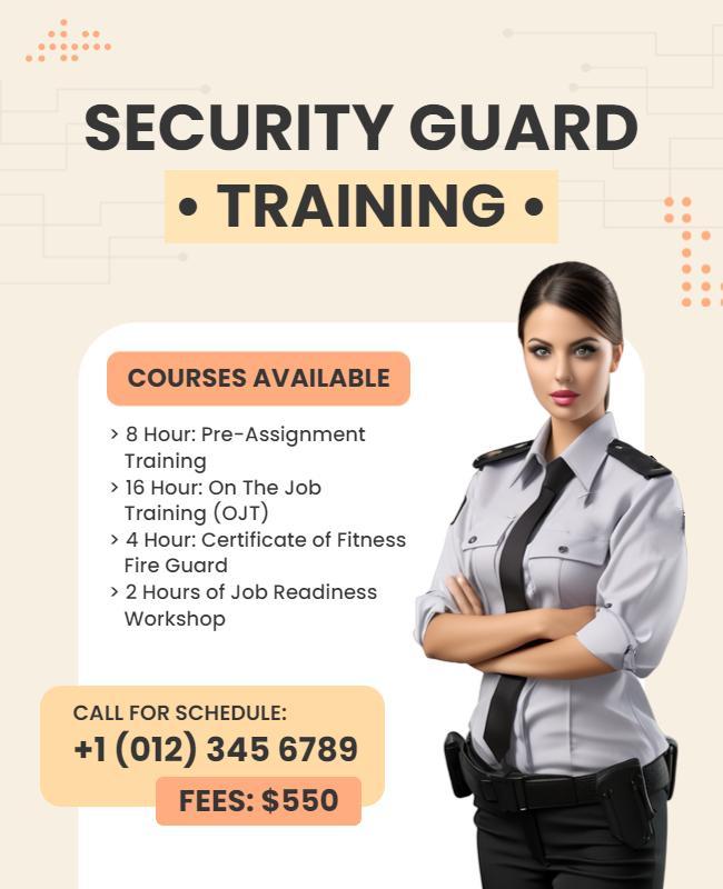 Security Guard Training Course Flyer Template