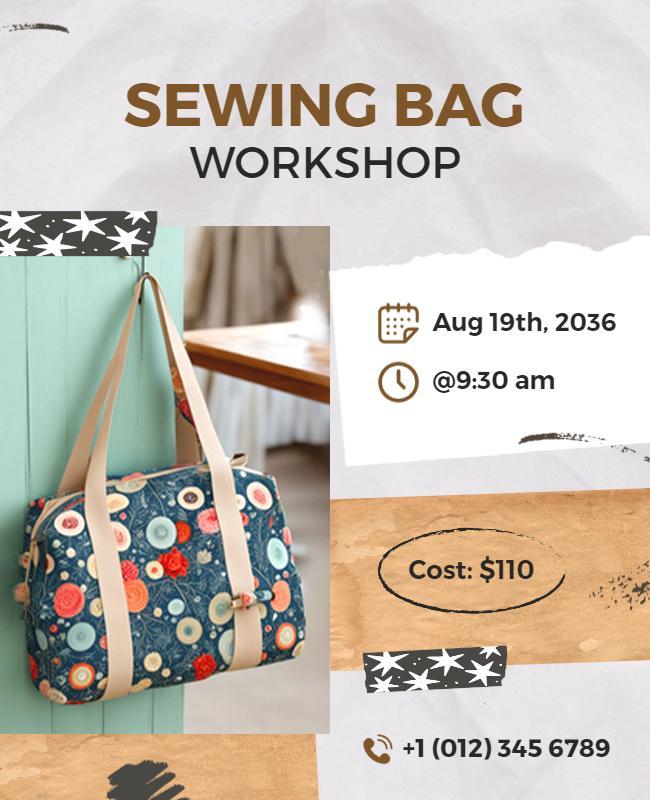 Sewing Bag Craft Workshop Flyer Template