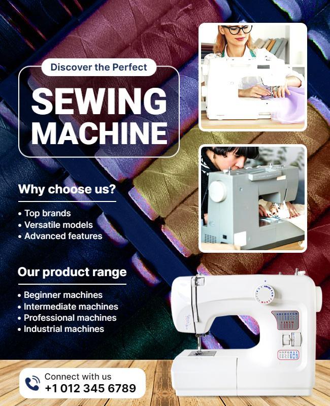 Sewing Machine Product Promotion Flyer Template