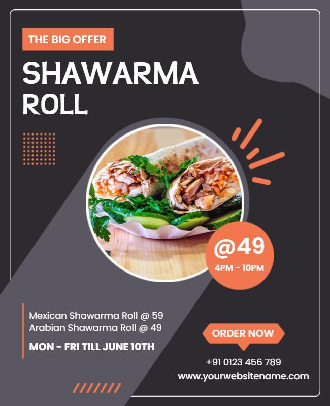 Shawarma Roll Promotion Flyer Template