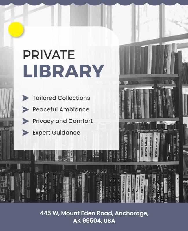 Simple Private Library Poster Template