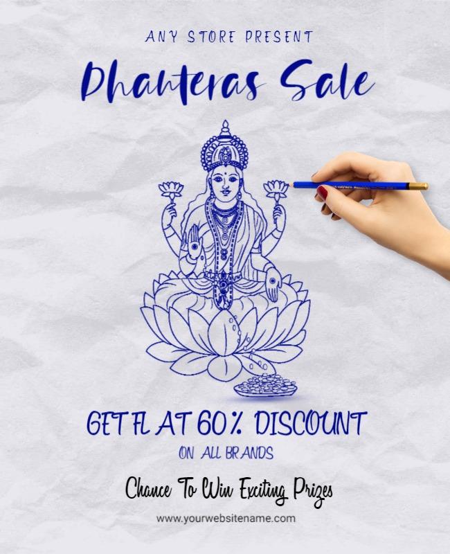 Sketch Dhanteras Poster Design Template