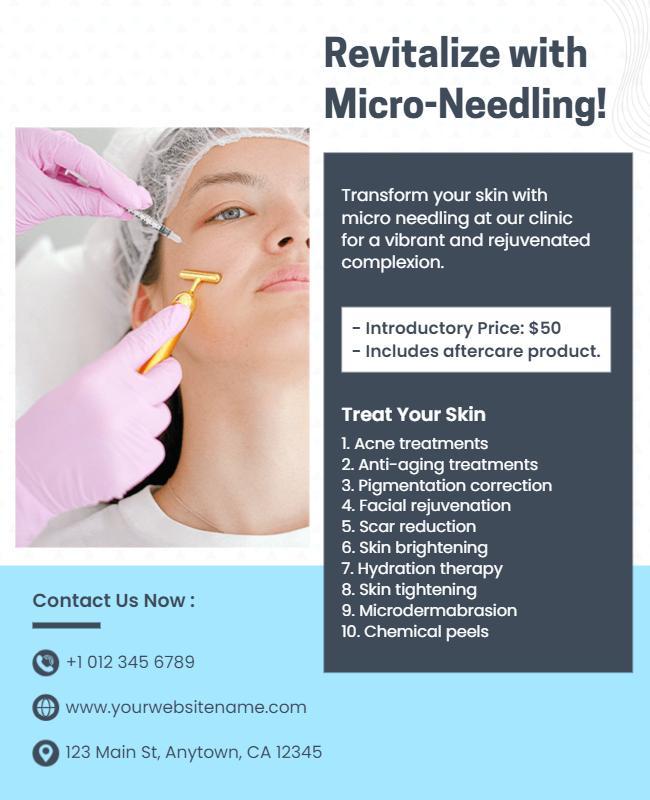 Skin Rejuvenation Micro Needling Treatment Flyer Template