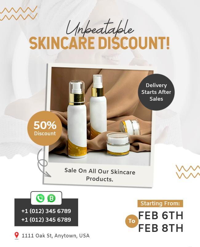 Skincare Discount Promotion Flyer Template