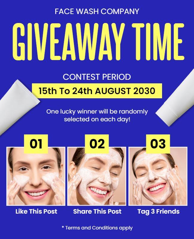 Skincare Giveaway Contest Promotion Flyer Template