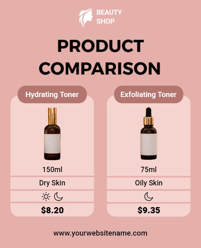 Skincare Product Comparison Flyer Template