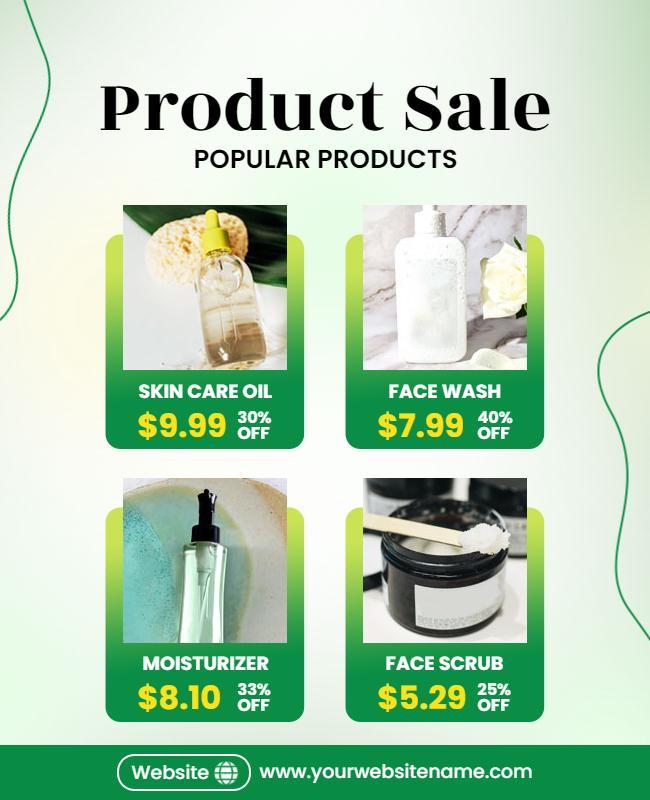 Skincare Products Discount Sale Flyer Template