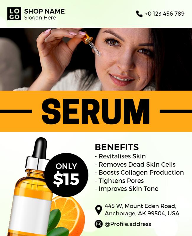 Skincare Serum Promotional Flyer Template