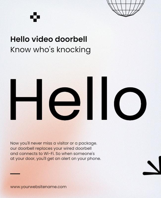 Smart Video Doorbell Promotion Flyer Template